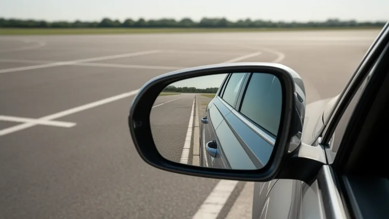 Jak cofać autem bezpiecznie: praktyczne porady i zasady 2026 Nowoczesny samochód podczas nauki, jak cofać autem na pustym parkingu.
