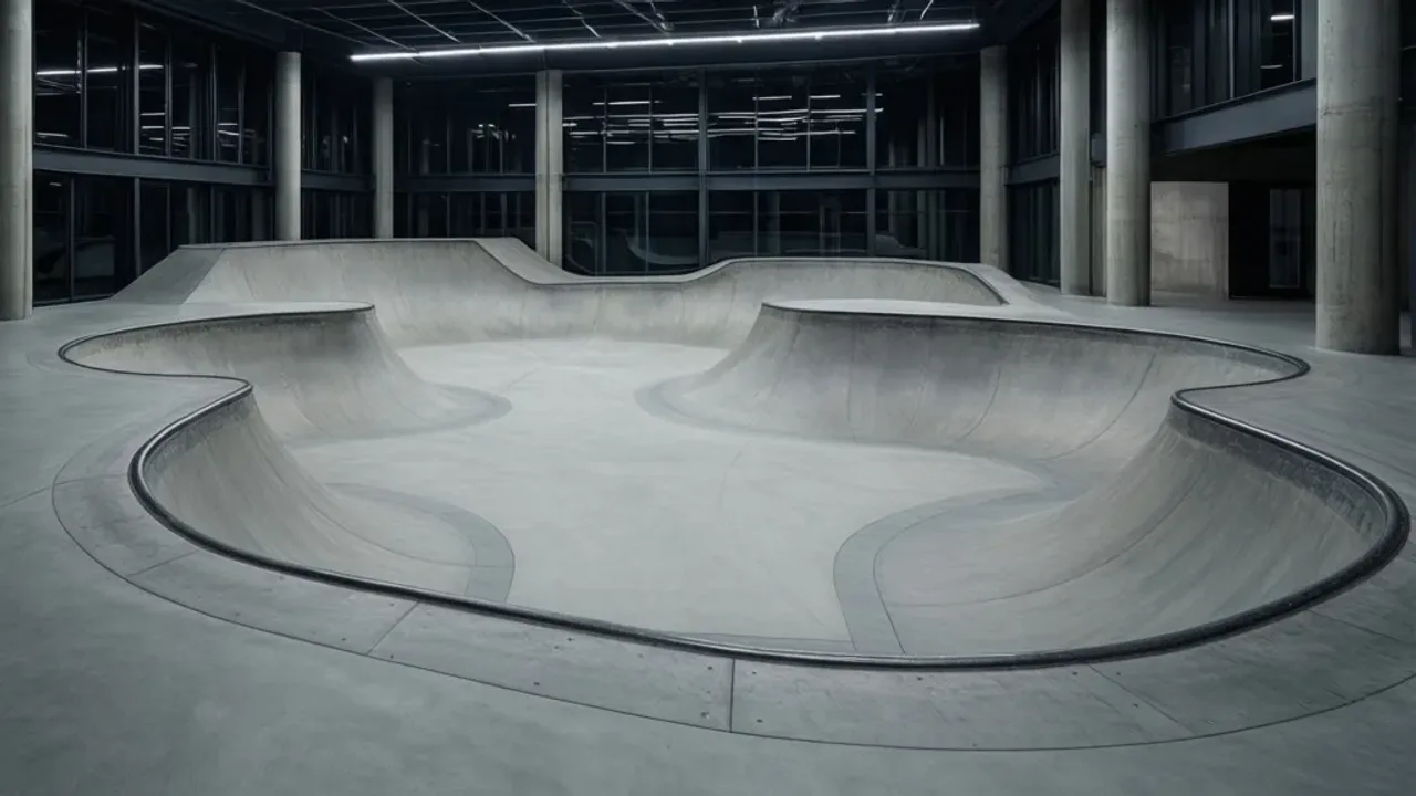 Skatepark Warszawa: AvePark i kryty skatepark w Warszawie – poradnik 2026 Nowoczesny kryty skatepark Warszawa z betonowymi przeszkodami i rampami.